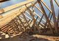 House roof framework construction Roofing Construction with trusses frame, eaves, wooden beams