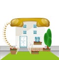 House with roof telephon, connect conception,connect-house icon Royalty Free Stock Photo
