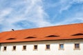 House roof with terracotta tiles in Prague, Czech Republic Royalty Free Stock Photo