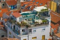 House with a rooftop terrace in Split old town, Dalmatia, Croatia. Densely populated downtown area Royalty Free Stock Photo