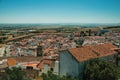 House rooftops and old city wall seen from the Castle of Elvas Royalty Free Stock Photo
