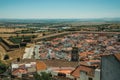 House rooftops and old city wall seen from the Castle of Elvas Royalty Free Stock Photo