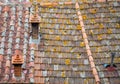 House rooftops with tiles and chimneys. Architecture abstract Royalty Free Stock Photo