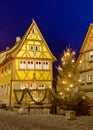 House in Rothenburg ob der Tauber by nigh Royalty Free Stock Photo