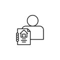 house, sale, agent icon. Simple thin line, outline vector of Real Estate icons for UI and UX, website or mobile application Royalty Free Stock Photo