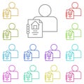 House, sale, agent multi color icon. Simple thin line, outline vector of real estate icons for ui and ux, website or mobile Royalty Free Stock Photo