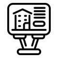 House sale billboard icon, outline style