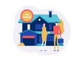 House for sale - colorful flat design style illustration