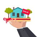 House Sale Concept Illustration in Flat Design. Royalty Free Stock Photo