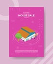 House sale concept for template banner and flyer with isometric style Royalty Free Stock Photo