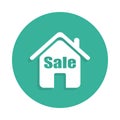 house for sale icon in Badge style with shadow Royalty Free Stock Photo