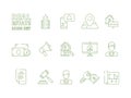 House for sale icons. Realtor rent or selling buildings realty symbols new homeowner vector linear thin pictures