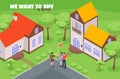 House For Sale Isometric Illustration