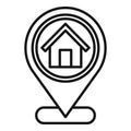 House sale location icon outline vector. Property rent Royalty Free Stock Photo