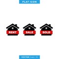 House For Sale, Rent, Sold Icon Vector Logo Template Royalty Free Stock Photo