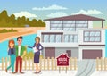 House for Sale. Vector Flat Illustration.