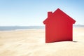 House on the sand beach real estate or vacation rental Royalty Free Stock Photo
