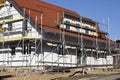 House scaffolding construction. home builduing Royalty Free Stock Photo