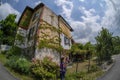 house of scarecrow vendersi village piedmont italy Royalty Free Stock Photo