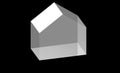 House, schematically drawn with linear and transparent elements, in 3D three-dimensional perspective. Royalty Free Stock Photo
