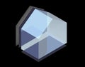 House, schematically drawn with linear and transparent elements, in 3D three-dimensional perspective. Royalty Free Stock Photo