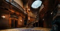 House of Scientists. Mansion with curved wooden staircase, Lviv, Ukraine