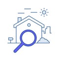 The house search icon offers various concepts for finding the perfect property, catering to diverse home search preferences and