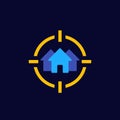 House search, real estate vector icon