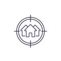 House search, real estate vector line icon