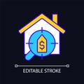 House searching services RGB color icon for dark theme Royalty Free Stock Photo