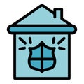 House security icon color outline vector Royalty Free Stock Photo