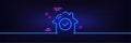 House security line icon. Smart home sign. Neon light glow effect. Vector Royalty Free Stock Photo