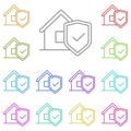 House, security multi color icon. Simple thin line, outline vector of real estate icons for ui and ux, website or mobile Royalty Free Stock Photo