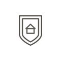 House, security, shield vector icon. Simple element illustration from UI concept. House, security, shield vector icon. Real estate Royalty Free Stock Photo