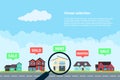 House selection infographic flat style design vector illustration. Royalty Free Stock Photo