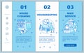 House service onboarding mobile web pages vector template