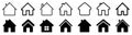 House set icon, collection home sign, real estate, flat style houses in outline and line design - for stock Royalty Free Stock Photo