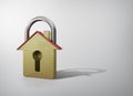 House in the shape of a gold padlock. Royalty Free Stock Photo