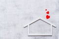 House shape with heart. Love family concept Royalty Free Stock Photo