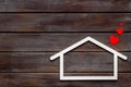 House shape with heart. Love family concept Royalty Free Stock Photo