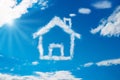 House Shaped Cloud In The Blue Sky Royalty Free Stock Photo