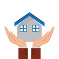 House and sheltering hands icon