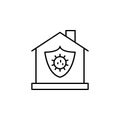 House shield virus flat vector icon in water pack