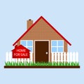 House with sign home for sale Royalty Free Stock Photo