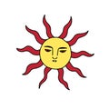 House sign Martell. Sun with face on a white background. Game of thrones element