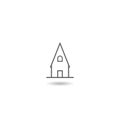 House simple icon with shadow Royalty Free Stock Photo