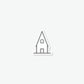 House simple icon sticker isolated on gray background Royalty Free Stock Photo