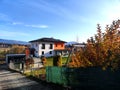 House for single family in white orange with hip roof and large garden in great panorama location Royalty Free Stock Photo