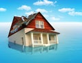 House sinking in water Royalty Free Stock Photo