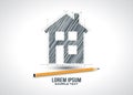 House sketch project icon logo vector Royalty Free Stock Photo